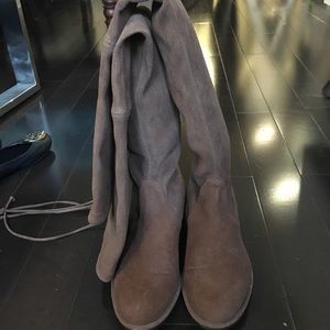 Stuart Weitzman lowland suede boots, walnut size 6